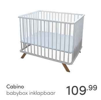 Aanbiedingen Cabino babybox inklapbaar - Cabino - Geldig van 16/05/2021 tot 22/05/2021 bij Baby & Tiener Megastore