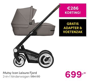 Aanbiedingen Mutsy icon leisure fjord 2-in-1 kinderwagen - Mutsy - Geldig van 16/05/2021 tot 22/05/2021 bij Baby & Tiener Megastore