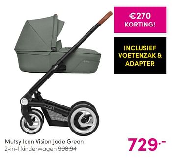 Aanbiedingen Mutsy icon vision jade green 2-in-1 kinderwagen - Mutsy - Geldig van 16/05/2021 tot 22/05/2021 bij Baby & Tiener Megastore