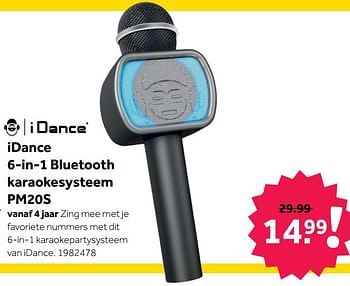 Aanbiedingen Idance 6-in-1 bluetooth karaokesysteem pm20s - I Dance - Geldig van 08/05/2021 tot 30/05/2021 bij Intertoys