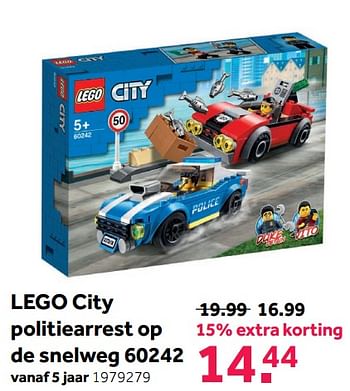 Aanbiedingen Lego city politiearrest op de snelweg 60242 - Lego - Geldig van 08/05/2021 tot 30/05/2021 bij Intertoys
