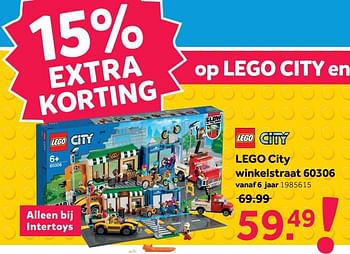 Aanbiedingen Lego city winkelstraat 60306 - Lego - Geldig van 08/05/2021 tot 30/05/2021 bij Intertoys