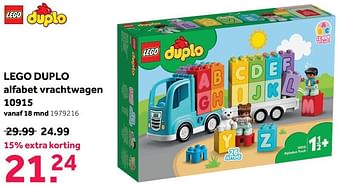 Aanbiedingen Lego duplo alfabet vrachtwagen 10915 - Lego - Geldig van 08/05/2021 tot 30/05/2021 bij Intertoys