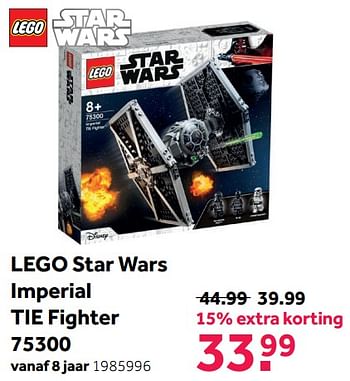 Aanbiedingen Lego star wars imperial tie fighter 75300 - Lego - Geldig van 08/05/2021 tot 30/05/2021 bij Intertoys