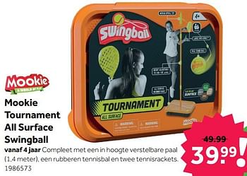 Aanbiedingen Mookie tournament all surface swingball - Mookie - Geldig van 08/05/2021 tot 30/05/2021 bij Intertoys