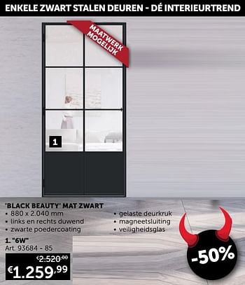 Aanbiedingen Stalen deur 6w panel black beauty mat zwart - Geldig van 25/05/2021 tot 21/06/2021 bij Zelfbouwmarkt