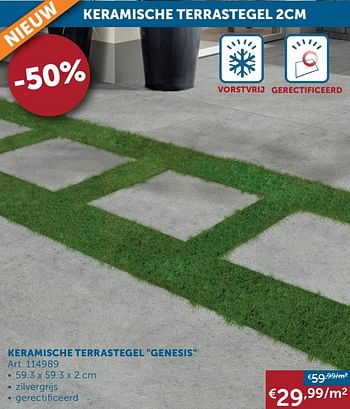 Aanbiedingen Keramische terrastegel genesis - Geldig van 25/05/2021 tot 21/06/2021 bij Zelfbouwmarkt