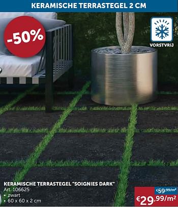 Aanbiedingen Keramische terrastegel soignies dark - Geldig van 25/05/2021 tot 21/06/2021 bij Zelfbouwmarkt