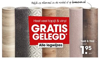 Aanbiedingen Tapijt + vinyl - Huismerk - Kwantum - Geldig van 10/05/2021 tot 23/05/2021 bij Kwantum