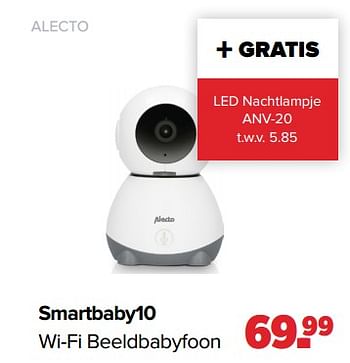 Aanbiedingen Alecto smartbaby10 wi-fi beeldbabyfoon - Alecto - Geldig van 17/05/2021 tot 05/06/2021 bij Baby-Dump