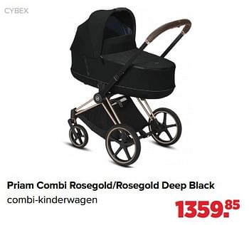 Aanbiedingen Priam combi rosegold-rosegold deep black combi-kinderwagen - Cybex - Geldig van 17/05/2021 tot 05/06/2021 bij Baby-Dump