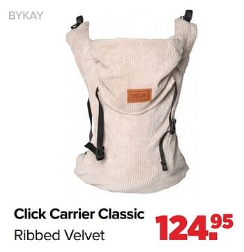 Aanbiedingen Click carrier classic ribbed velvet - Bykay - Geldig van 17/05/2021 tot 05/06/2021 bij Baby-Dump