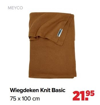 Aanbiedingen Wiegdeken knit basic - Meyco - Geldig van 17/05/2021 tot 05/06/2021 bij Baby-Dump