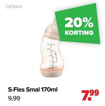 Aanbiedingen S-fles smal - Difrax - Geldig van 17/05/2021 tot 05/06/2021 bij Baby-Dump