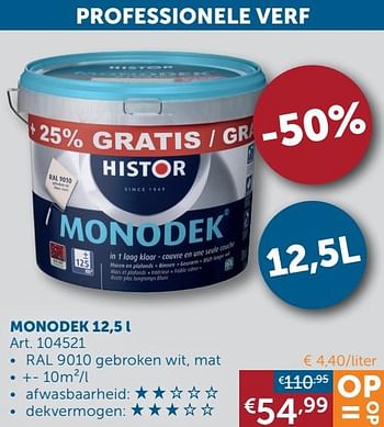 Aanbiedingen Monodek - Histor - Geldig van 25/05/2021 tot 21/06/2021 bij Zelfbouwmarkt