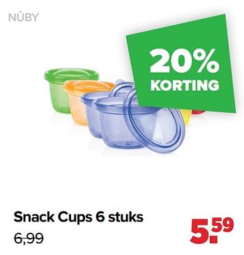 Aanbiedingen Snack cups - Nuby - Geldig van 17/05/2021 tot 05/06/2021 bij Baby-Dump