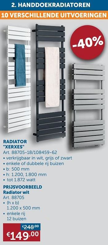 Aanbiedingen Handdoekradiatoren radiator xerxes - Beauheat - Geldig van 25/05/2021 tot 21/06/2021 bij Zelfbouwmarkt