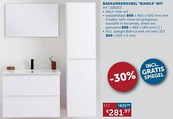 Aanbiedingen Badkamermeubel bianca wit - Simply - Geldig van 25/05/2021 tot 21/06/2021 bij Zelfbouwmarkt