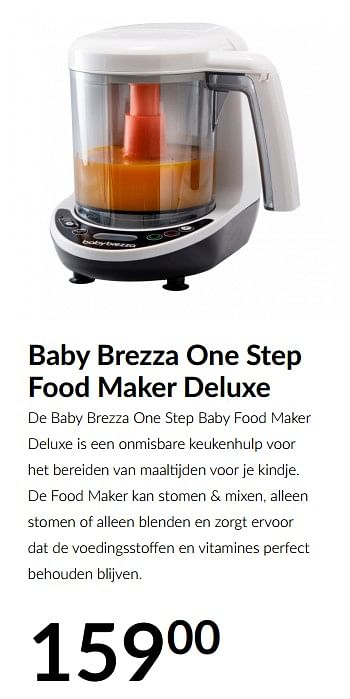 Aanbiedingen Baby brezza one step food maker deluxe - Babybrezza - Geldig van 18/05/2021 tot 14/06/2021 bij Babypark