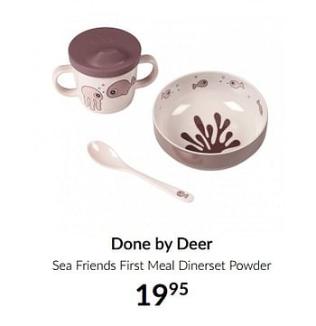 Aanbiedingen Done by deer sea friends first meal dinerset powder - Done by Deer - Geldig van 18/05/2021 tot 14/06/2021 bij Babypark