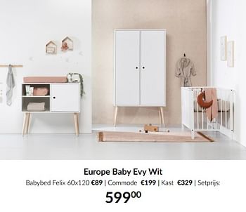 Aanbiedingen Europe baby evy wit - Europe baby - Geldig van 18/05/2021 tot 14/06/2021 bij Babypark