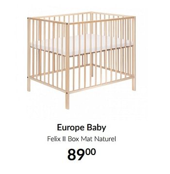Aanbiedingen Europe baby felix ii box mat naturel - Europe baby - Geldig van 18/05/2021 tot 14/06/2021 bij Babypark