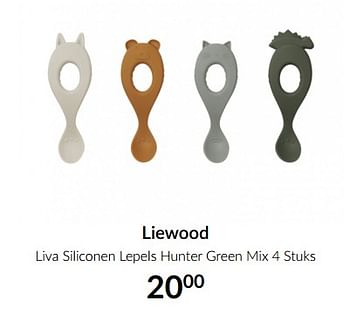 Aanbiedingen Liewood liva siliconen lepels hunter green mix 4 stuks - Liewood - Geldig van 18/05/2021 tot 14/06/2021 bij Babypark
