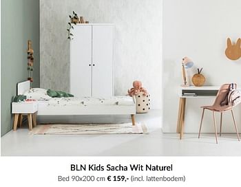 Aanbiedingen Bln kids sacha wit naturel bed - BLN Kids - Geldig van 18/05/2021 tot 14/06/2021 bij Babypark