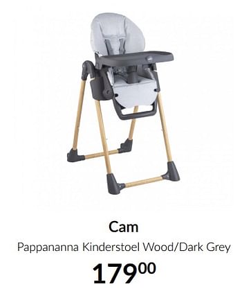 Aanbiedingen Cam pappananna kinderstoel wood-dark grey - Cam - Geldig van 18/05/2021 tot 14/06/2021 bij Babypark