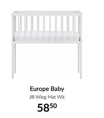 Aanbiedingen Europe baby jill wieg mat wit - Europe baby - Geldig van 18/05/2021 tot 14/06/2021 bij Babypark