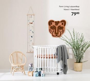 Aanbiedingen Ferm living luipaardkop wand - vloerkleed - Ferm Living - Geldig van 18/05/2021 tot 14/06/2021 bij Babypark