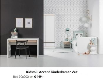 Aanbiedingen Kidsmill accent kinderkamer wit bed - Kidsmill - Geldig van 18/05/2021 tot 14/06/2021 bij Babypark