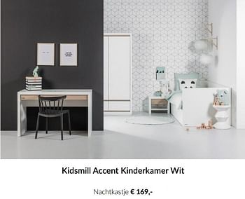 Aanbiedingen Kidsmill accent kinderkamer wit nachtkastje - Kidsmill - Geldig van 18/05/2021 tot 14/06/2021 bij Babypark