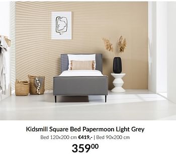 Aanbiedingen Kidsmill square bed papermoon light grey - Kidsmill - Geldig van 18/05/2021 tot 14/06/2021 bij Babypark