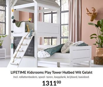 Aanbiedingen Lifetime kidsrooms play tower hutbed wit gelakt - Lifetime - Geldig van 18/05/2021 tot 14/06/2021 bij Babypark