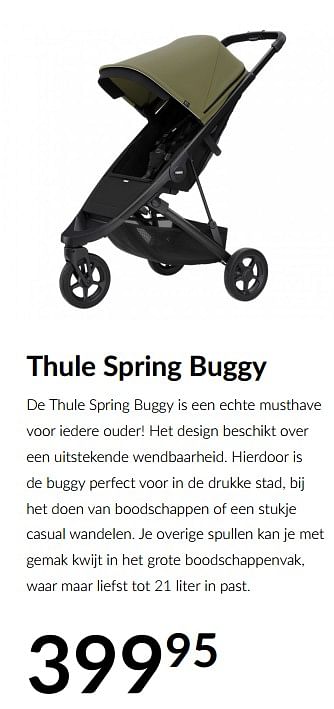 Aanbiedingen Thule spring buggy - Thule - Geldig van 18/05/2021 tot 14/06/2021 bij Babypark