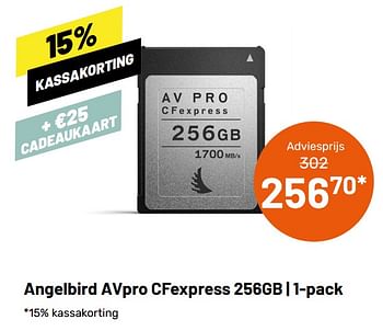 Aanbiedingen Angelbird avpro cfexpress 256gb - Angelbird - Geldig van 12/05/2021 tot 08/06/2021 bij Kamera Express