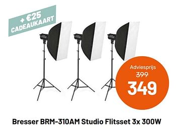 Aanbiedingen Bresser brm-310am studio flitsset 3x 300w - Bresser - Geldig van 12/05/2021 tot 08/06/2021 bij Kamera Express