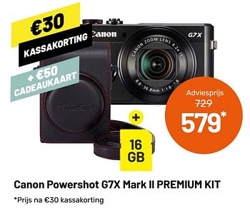 Aanbiedingen Canon powershot g7x mark ii premium kit - Canon - Geldig van 12/05/2021 tot 08/06/2021 bij Kamera Express