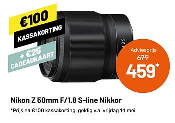 Aanbiedingen Nikon z 50mm f-1.8 s-line nikkor - Nikon - Geldig van 12/05/2021 tot 08/06/2021 bij Kamera Express