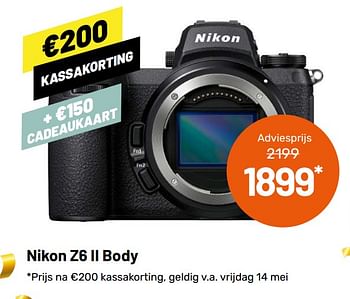 Aanbiedingen Nikon z6 ii body - Nikon - Geldig van 12/05/2021 tot 08/06/2021 bij Kamera Express