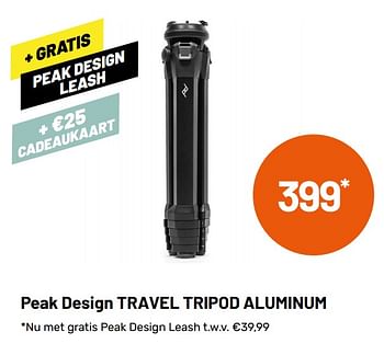 Aanbiedingen Peak design travel tripod aluminum - Peak Design - Geldig van 12/05/2021 tot 08/06/2021 bij Kamera Express