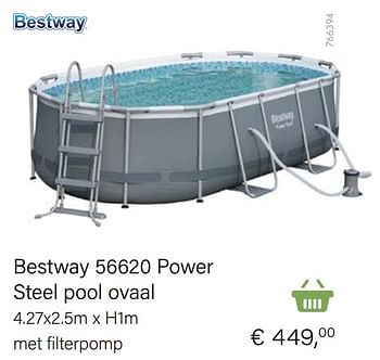 Aanbiedingen Bestway 56620 power steel pool ovaal - BestWay - Geldig van 21/05/2021 tot 30/06/2021 bij Multi Bazar