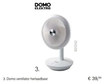 Aanbiedingen Domo ventilator herlaadbaar - Domo elektro - Geldig van 21/05/2021 tot 30/06/2021 bij Multi Bazar