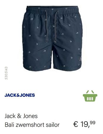 Aanbiedingen Jack + jones bali zwemshort sailor - Jack &amp; Jones - Geldig van 21/05/2021 tot 30/06/2021 bij Multi Bazar