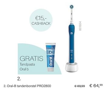 Aanbiedingen Oral-b tandenborstel pro2800 - Oral-B - Geldig van 21/05/2021 tot 30/06/2021 bij Multi Bazar