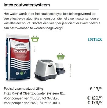 Aanbiedingen Poolsel zwembadzout - Intex - Geldig van 21/05/2021 tot 30/06/2021 bij Multi Bazar