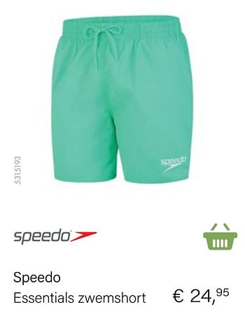 Aanbiedingen Speedo essentials zwemshort - Speedo - Geldig van 21/05/2021 tot 30/06/2021 bij Multi Bazar
