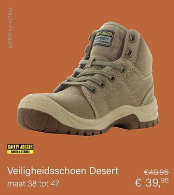 Aanbiedingen Veiligheidsschoen desert - Safety Jogger - Geldig van 21/05/2021 tot 30/06/2021 bij Multi Bazar