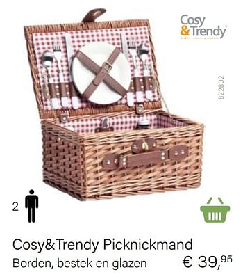 Aanbiedingen Cosy+trendy picknickmand - Cosy &amp; Trendy - Geldig van 21/05/2021 tot 30/06/2021 bij Multi Bazar